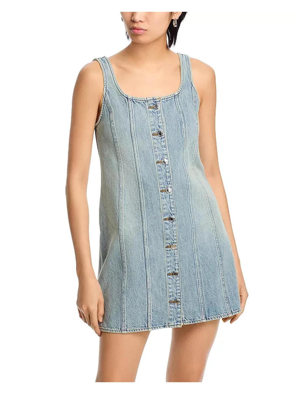 NEW, Rag and Bone Laney Denim Mini Dress in Denim Blue Sz 14 #MD1599 - Picture 3 of 8